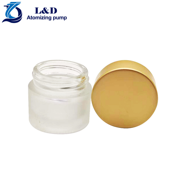 10g Frosted Glass Jar with Gold Aluminum Cap