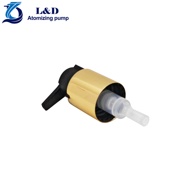 28/410 Gold Metal Shell Black Pp Lotion Pumps with Clip