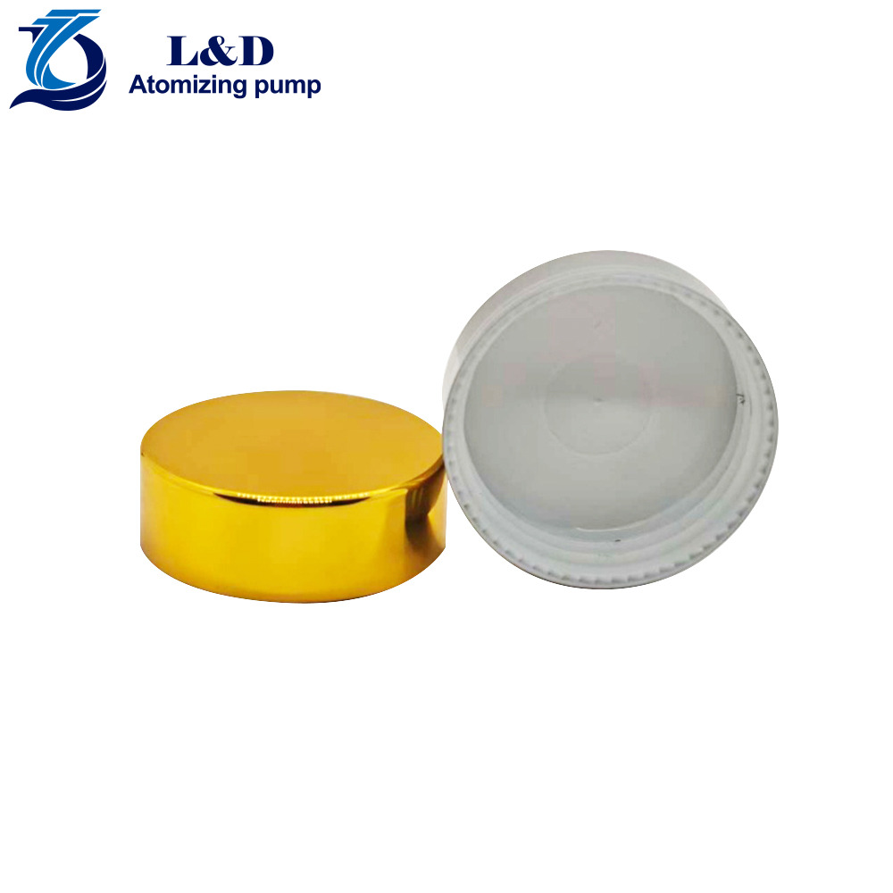 38-400 Shiny Silver/Gold Plastic Cap