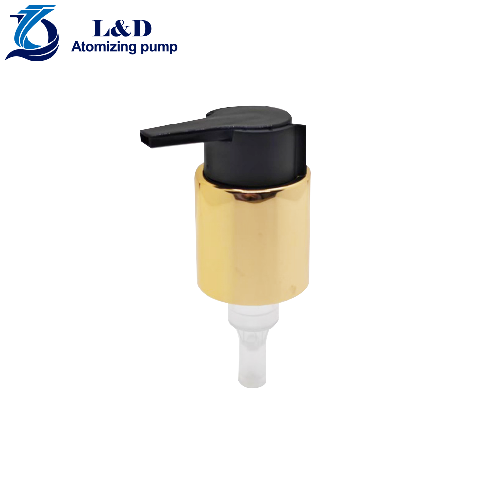 28/410 Gold Metal Shell Black Pp Lotion Pumps with Clip