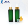 120ml Matte Green Flat Shoulder Glass Bottle with Pumps