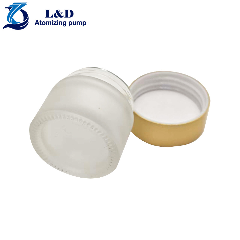 10g Frosted Glass Jar with Gold Aluminum Cap