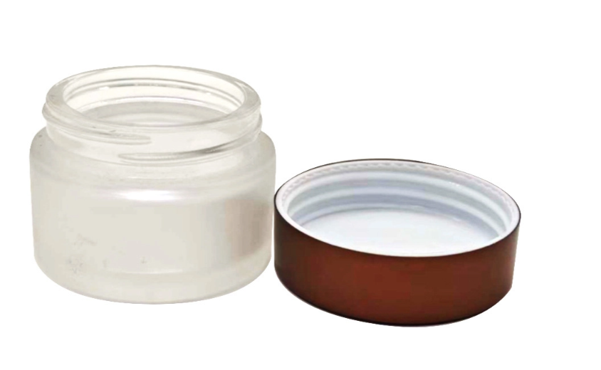 15g Frosted Glass Jar with Aluminum Cap