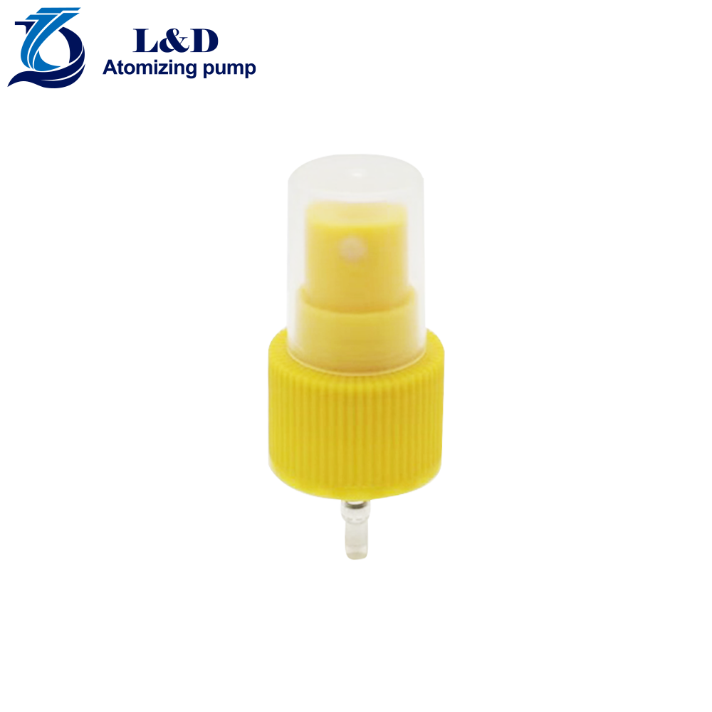 18/410 Yellow Ribbed Fine Mist Sprayer for PET Bottle