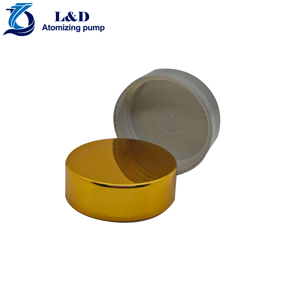 38-400 Shiny Silver/Gold Plastic Cap