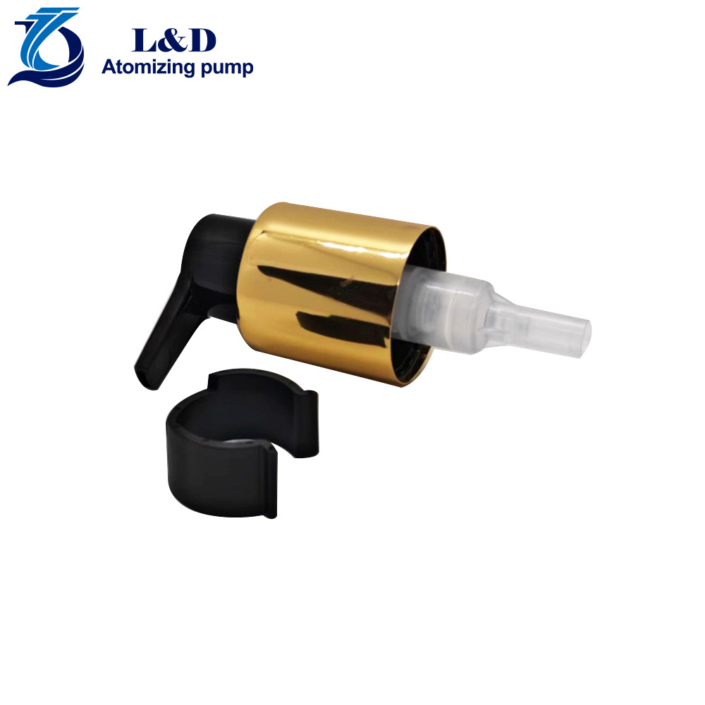 28/410 Gold Metal Shell Black Pp Lotion Pumps with Clip