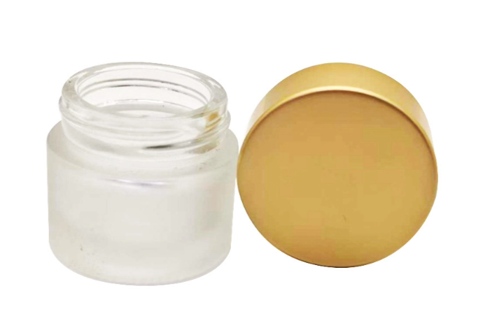 10g Frosted Glass Jar with Gold Cap