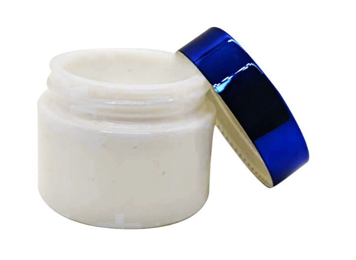30g White Glass Jar with Blue Cap