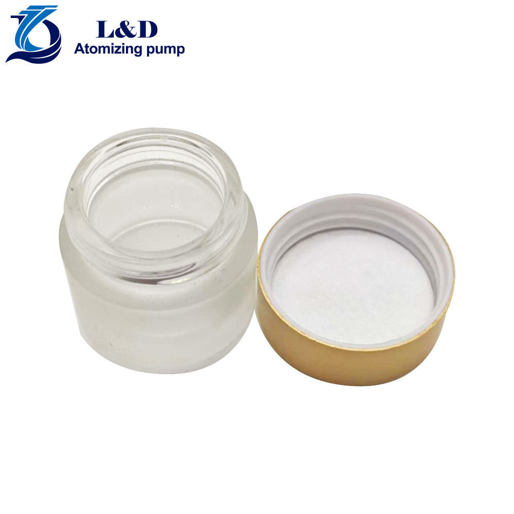10g Frosted Glass Jar with Gold Aluminum Cap