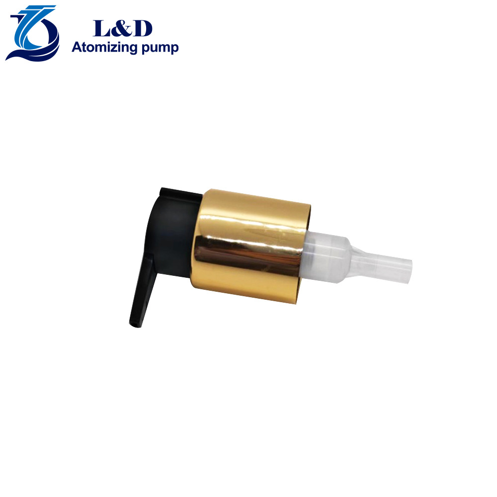 28/410 Gold Metal Shell Black Pp Lotion Pumps with Clip