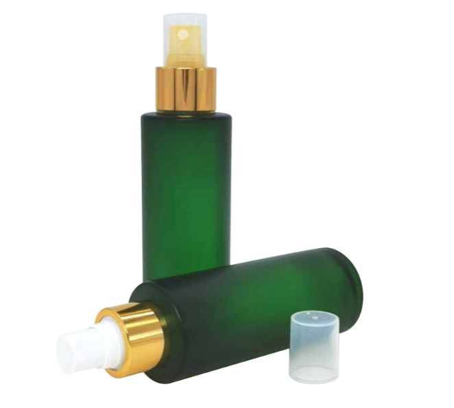 120ml Flat Shoulder Glass Bottle Matte Pumps