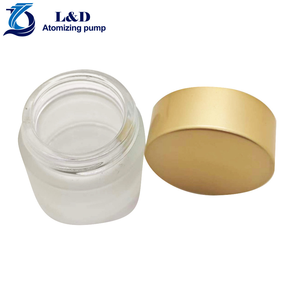 10g Frosted Glass Jar with Gold Aluminum Cap